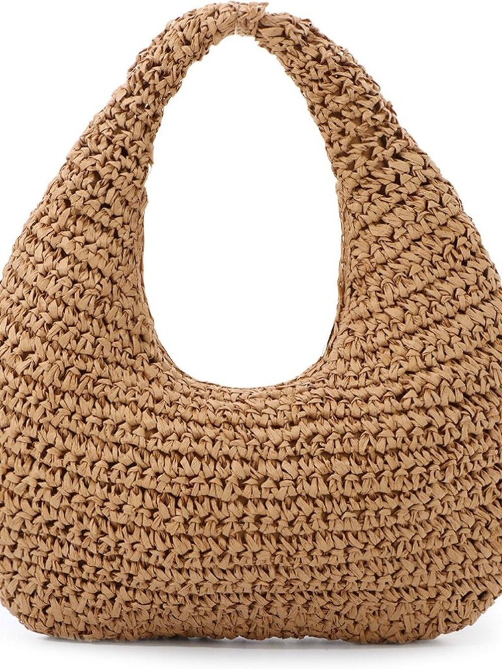 Straw Bag for Women Crescent Shoulder Handbag Straw Summer Beach Tote Handbag Ra